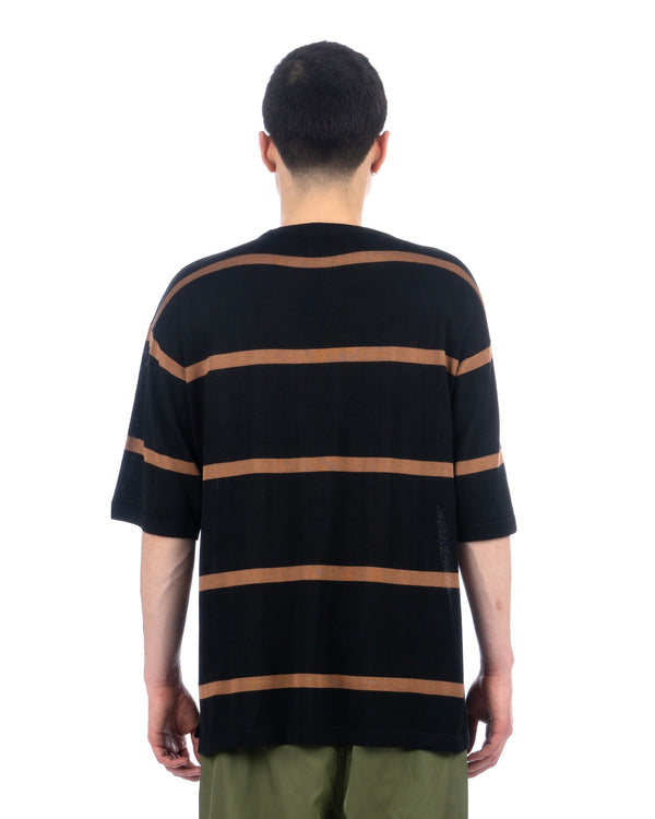 Haversack | Gauge Sheeting Border T-Shirt Black / Brown - Concrete