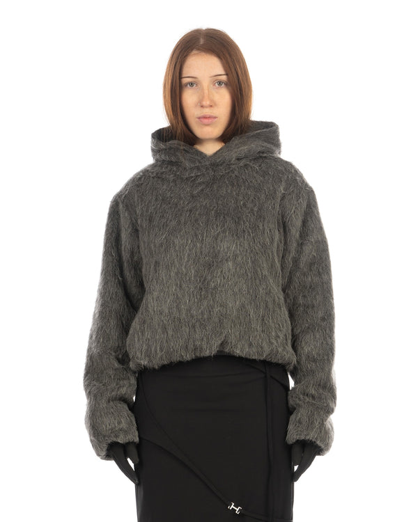 Heliot Emil | Pantheon Alpaca Hoodie Black / Grey - Concrete