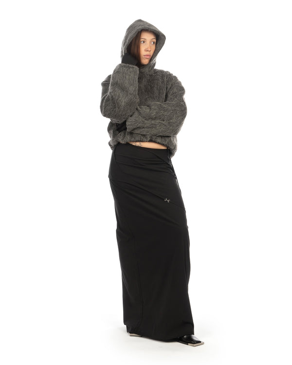 Heliot Emil | Pantheon Alpaca Hoodie Black / Grey - Concrete