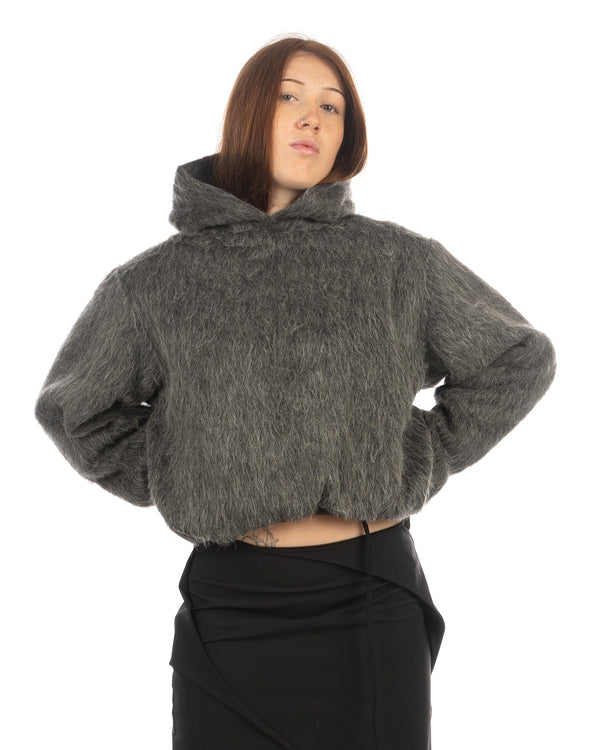 Heliot Emil | Pantheon Alpaca Hoodie Black / Grey - Concrete