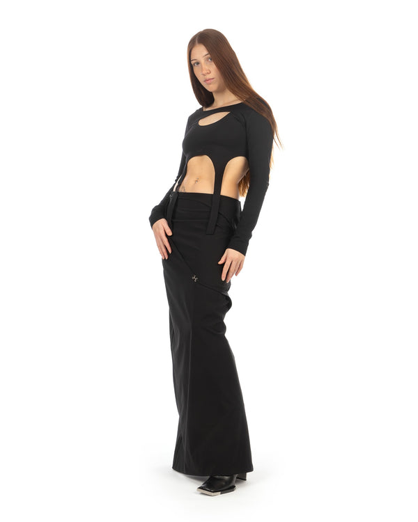 Heliot Emil | Strap Technical Skirt Black - Concrete