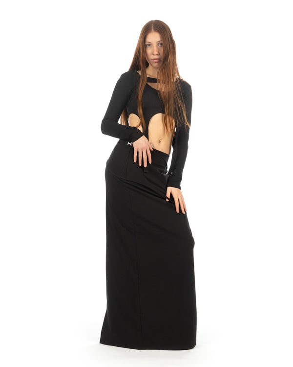 Heliot Emil | Strap Technical Skirt Black - Concrete