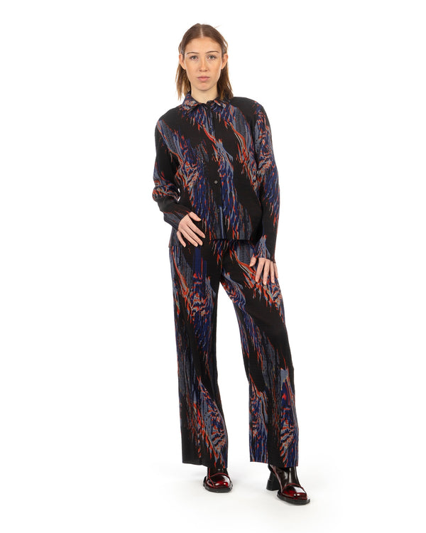 Henrik Vibskov | Silhouette Plisse Pant Blue Shadow Wing - Concrete