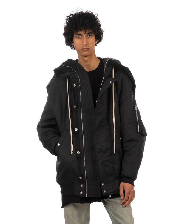 DRKSHDW by Rick Owens | Hooded Long Bomber Black - Concrete