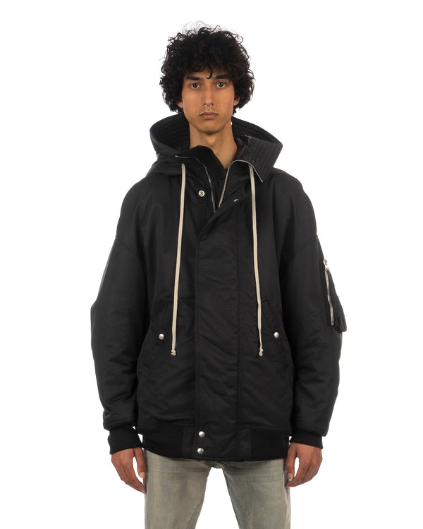 DRKSHDW by Rick Owens | Hooded Long Bomber Black - Concrete