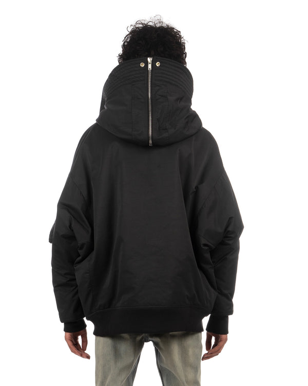 DRKSHDW by Rick Owens | Hooded Long Bomber Black - Concrete