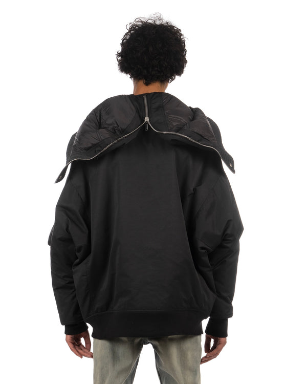 DRKSHDW by Rick Owens | Hooded Long Bomber Black - Concrete