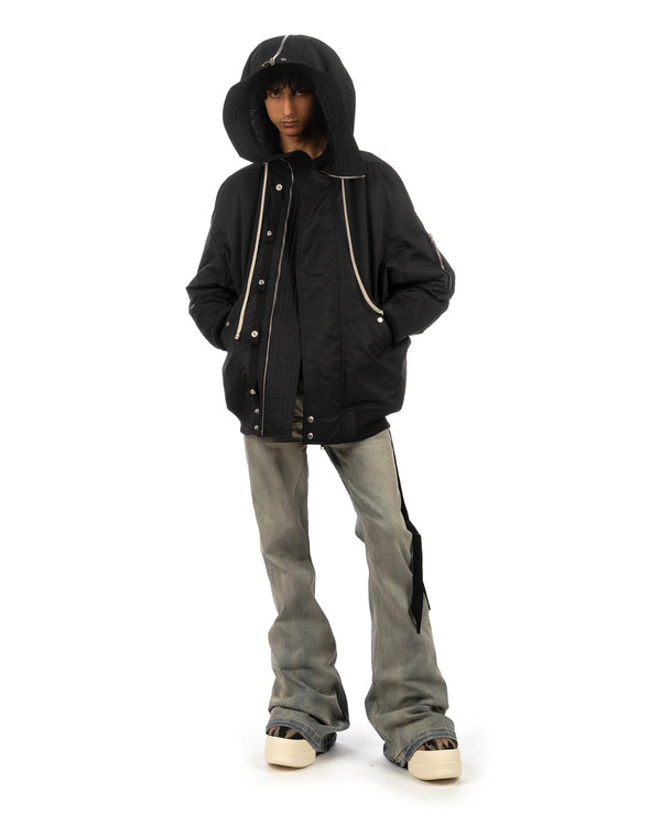 DRKSHDW by Rick Owens | Hooded Long Bomber Black - Concrete