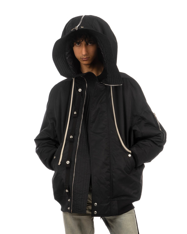 DRKSHDW by Rick Owens | Hooded Long Bomber Black - Concrete