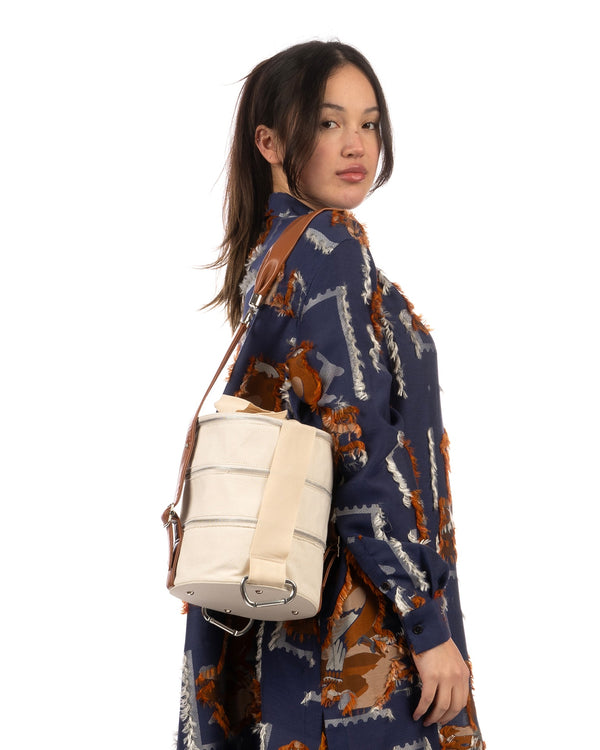 Henrik Vibskov | Tape Dress Blue / Brown Bird Stamp - Concrete