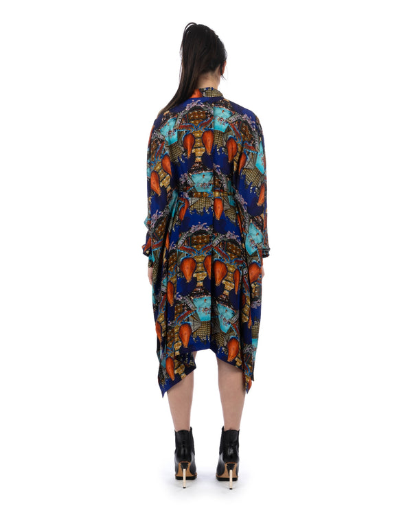 Henrik Vibskov | Square Dress Boxing Navy Collage - Concrete