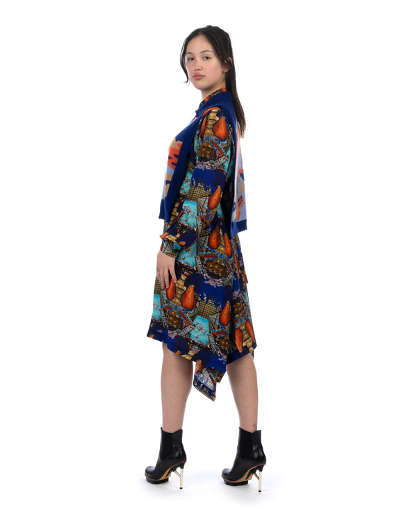 Henrik Vibskov | Square Dress Boxing Navy Collage - Concrete