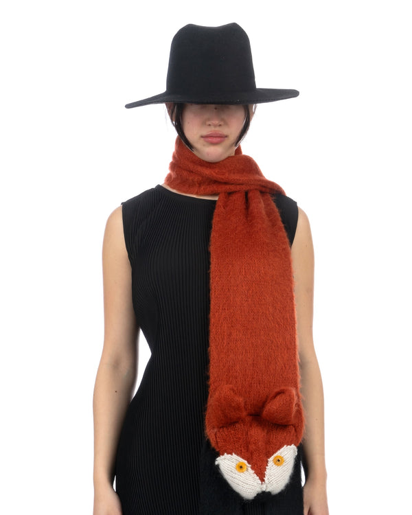 Marni | Brushed Mohair Fox Scarf Clay - Concrete