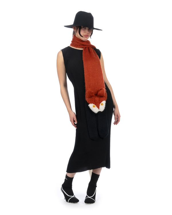 Marni | Brushed Mohair Fox Scarf Clay - Concrete