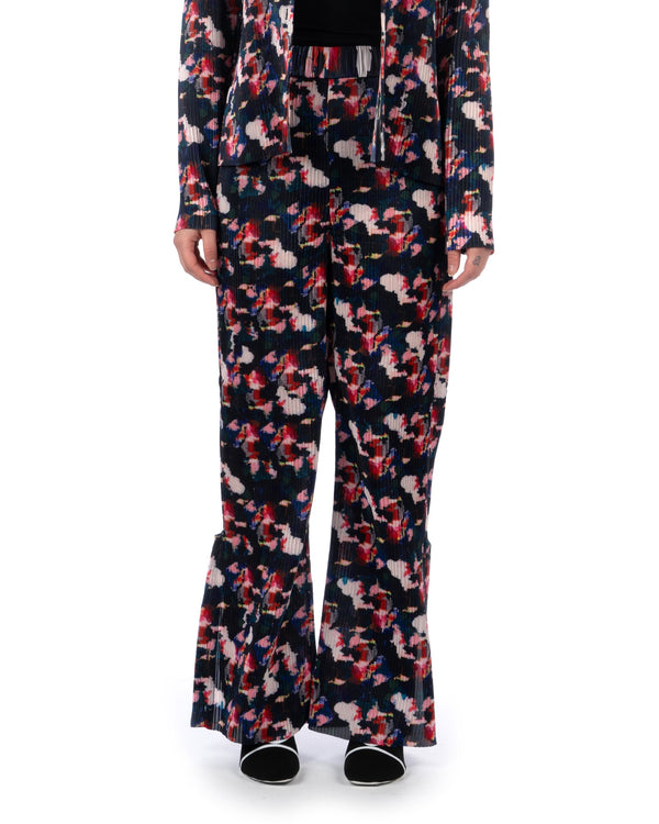 Henrik Vibskov | Remember Plissé Pant Dark Flowery Clouds - Concrete