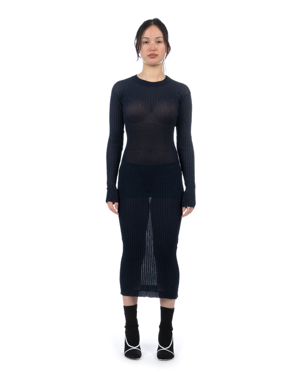 Henrik Vibskov | Bell Knit Dress Navy - Concrete