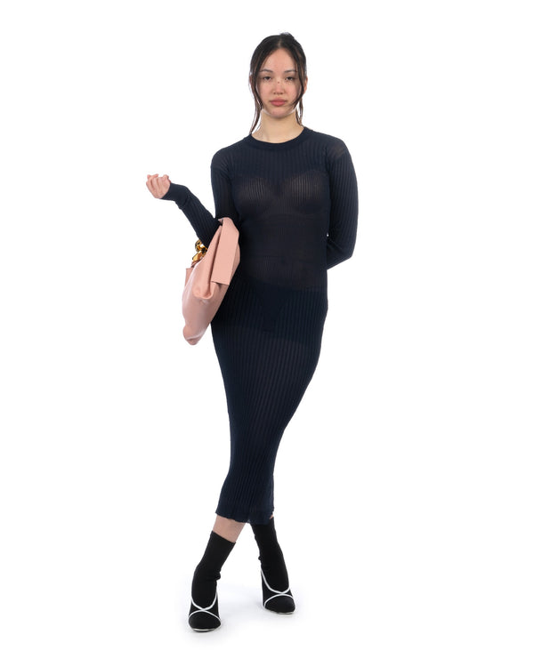 Henrik Vibskov | Bell Knit Dress Navy - Concrete