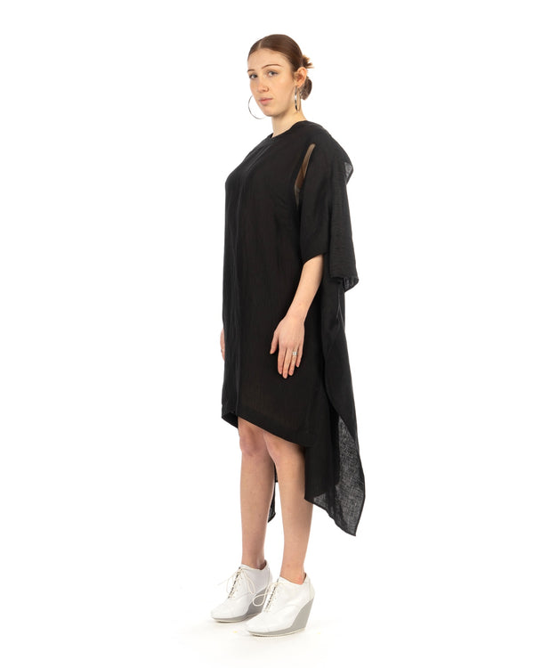 Henrik Vibskov | Uncut Silk Dress Black - Concrete