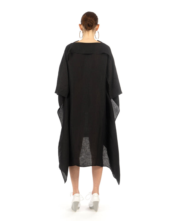 Henrik Vibskov | Uncut Silk Dress Black - Concrete