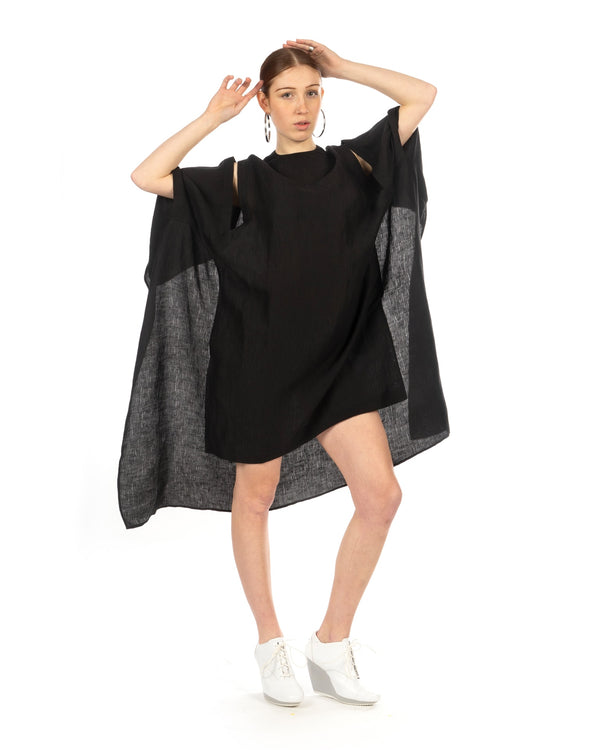 Henrik Vibskov | Uncut Silk Dress Black - Concrete