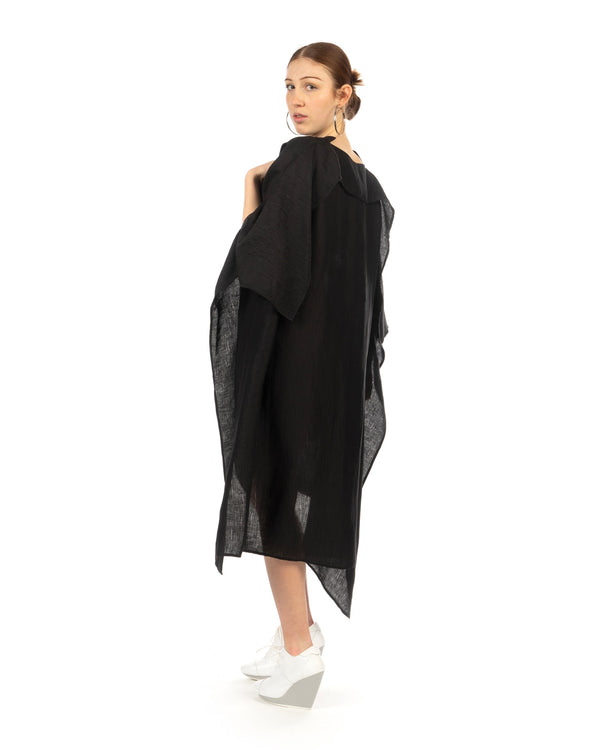 Henrik Vibskov | Uncut Silk Dress Black - Concrete