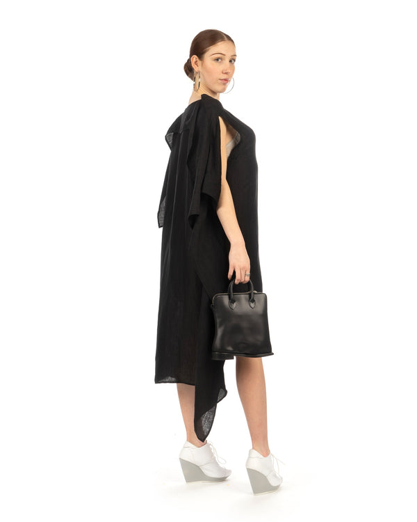 Henrik Vibskov | Uncut Silk Dress Black - Concrete