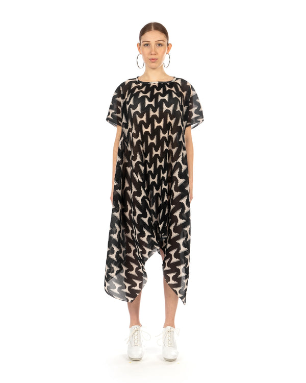 Henrik Vibskov | Thumb Plisse Blouse Black White Jazzhands - Concrete