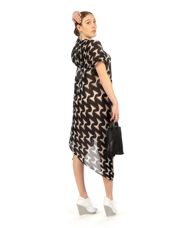 Henrik Vibskov | Thumb Plisse Blouse Black White Jazzhands - Concrete