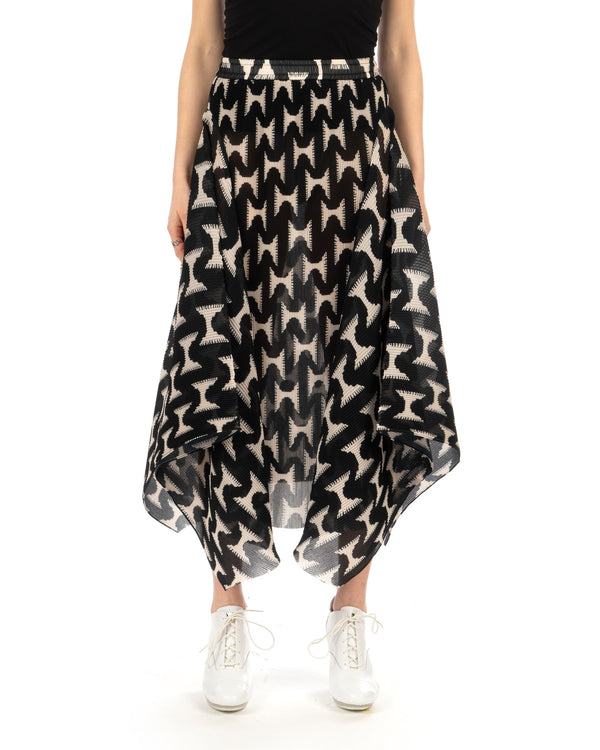 Henrik Vibskov | Wrist Plisse Skirt Black White Jazzhands - Concrete
