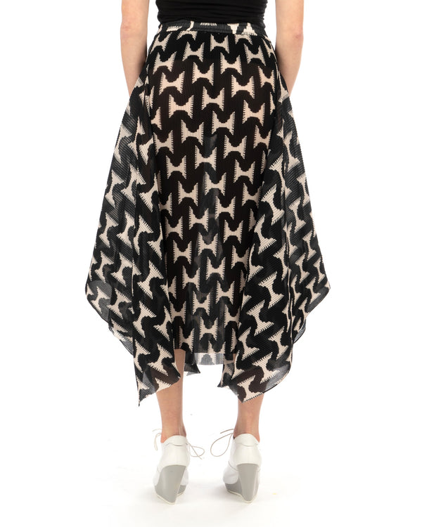 Henrik Vibskov | Wrist Plisse Skirt Black White Jazzhands - Concrete