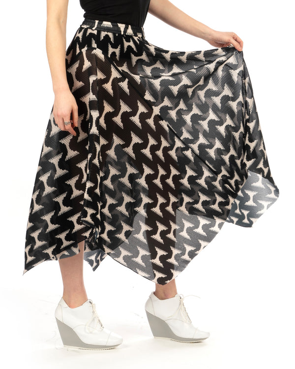 Henrik Vibskov | Wrist Plisse Skirt Black White Jazzhands - Concrete