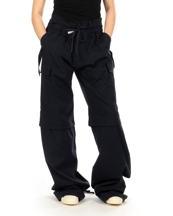 OTTOLINGER | Baggy Cargo Pants Striped Blue - Concrete