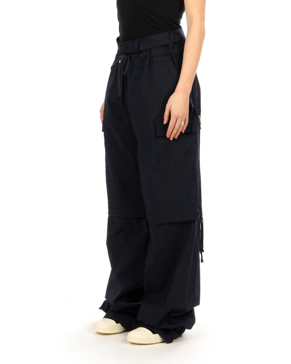 OTTOLINGER | Baggy Cargo Pants Striped Blue - Concrete