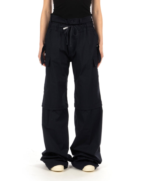 OTTOLINGER | Baggy Cargo Pants Striped Blue - Concrete