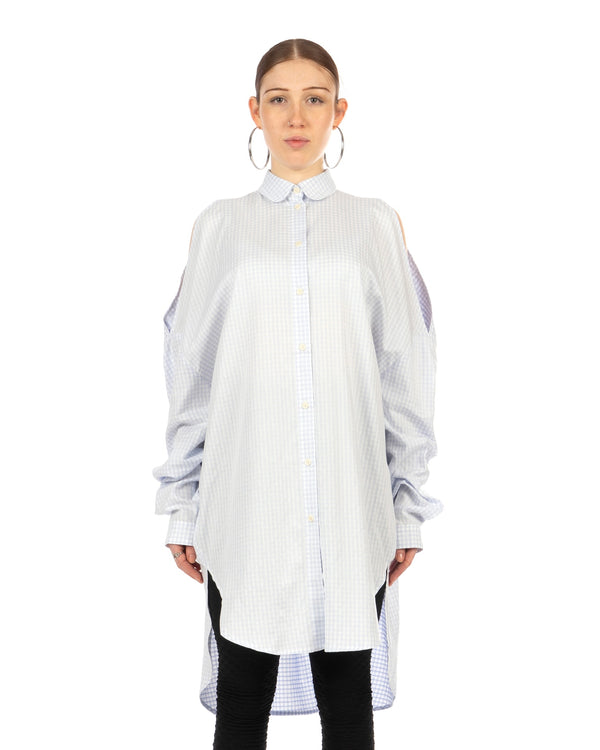 Henrik Vibskov | New Bumble Shirtdress White Blue Grid - Concrete
