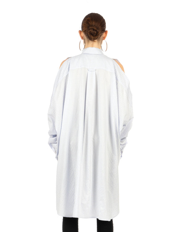 Henrik Vibskov | New Bumble Shirtdress White Blue Grid - Concrete