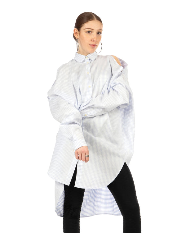 Henrik Vibskov | New Bumble Shirtdress White Blue Grid - Concrete