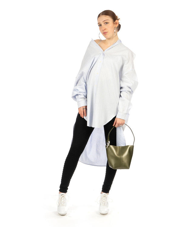 Henrik Vibskov | New Bumble Shirtdress White Blue Grid - Concrete