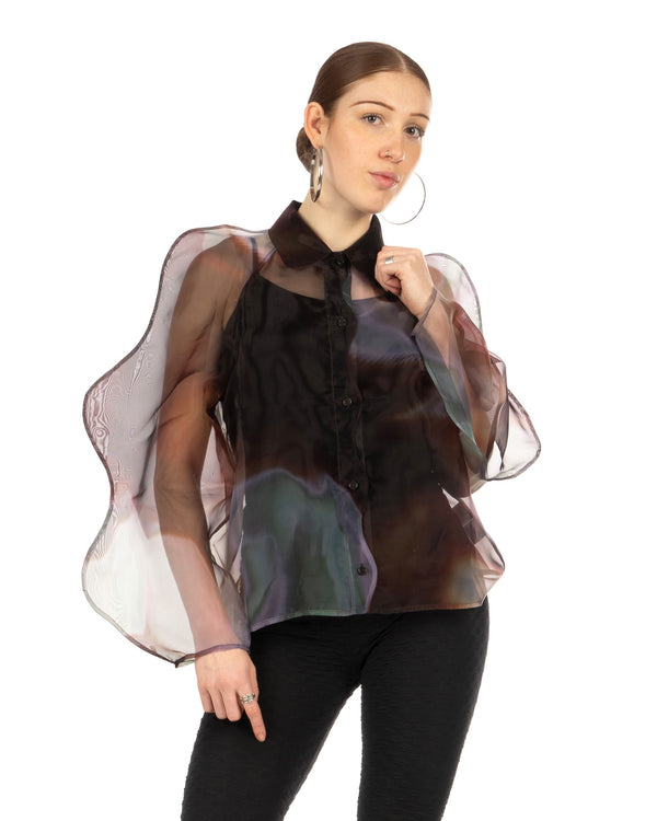 Henrik Vibskov | Octo Shirt Brown Clapping Oysters - Concrete