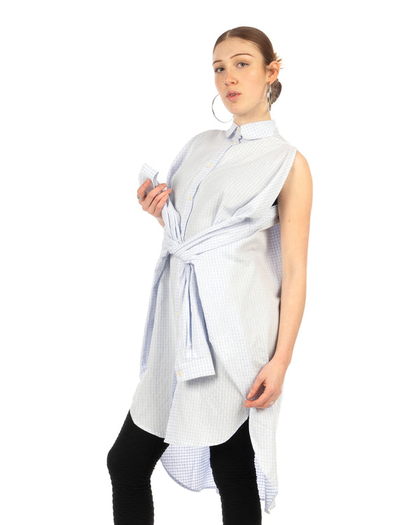 Henrik Vibskov | New Bumble Shirtdress White Blue Grid - Concrete