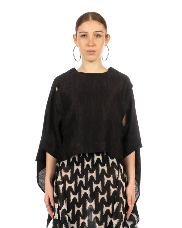 Henrik Vibskov | Uncut Silk Blouse Black - Concrete