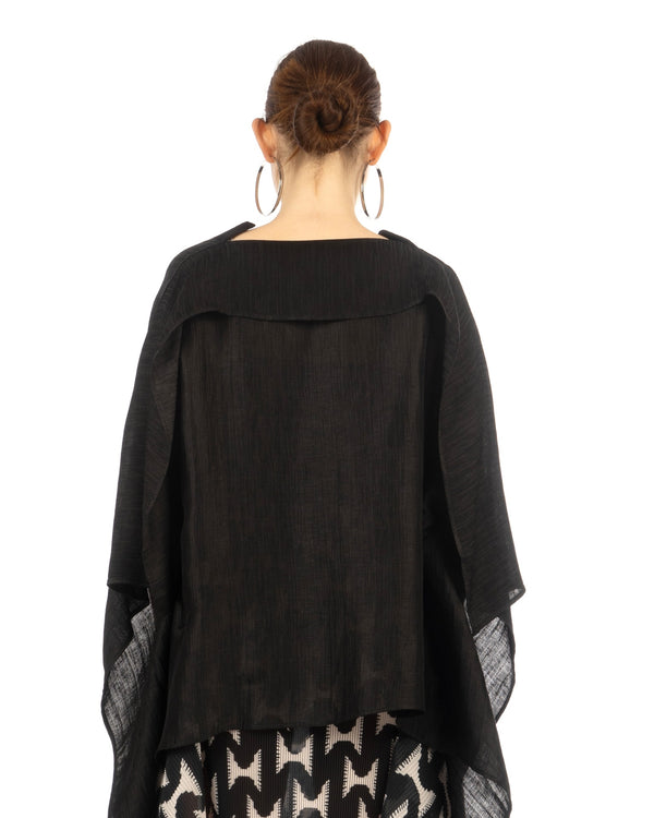 Henrik Vibskov | Uncut Silk Blouse Black - Concrete