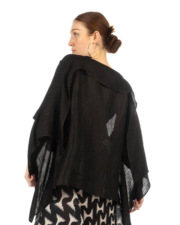Henrik Vibskov | Uncut Silk Blouse Black - Concrete