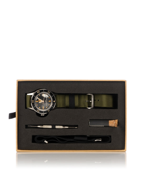 maharishi | 9372 Riverine Diver Watch Olive and Black Strap - Concrete