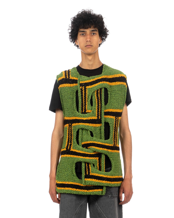 JW Anderson | Interwoven Stripe Vest Green - Concrete