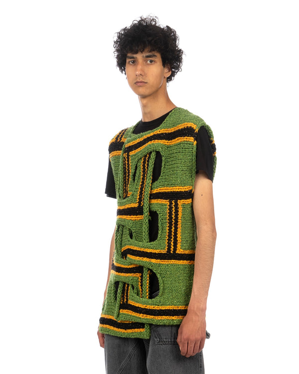 JW Anderson | Interwoven Stripe Vest Green - Concrete
