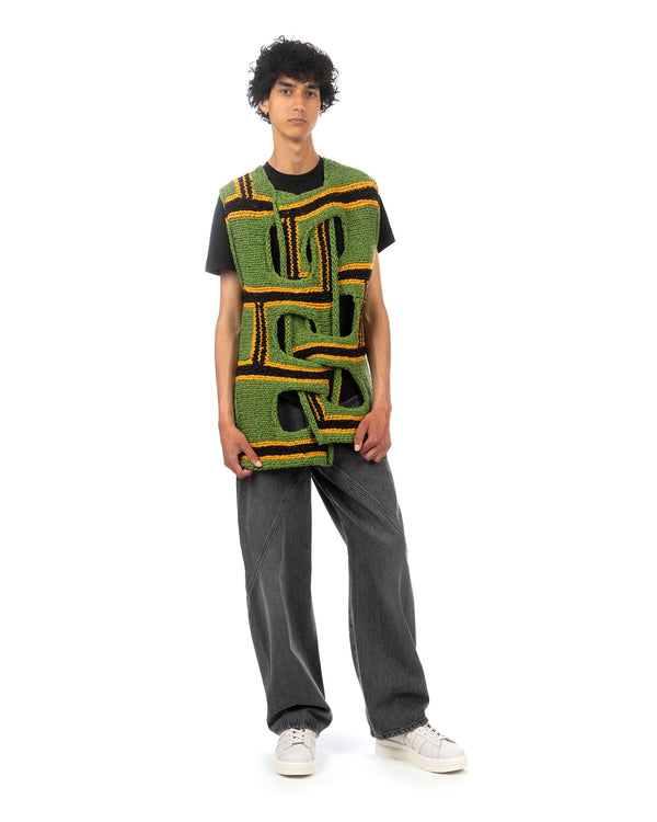 JW Anderson | Interwoven Stripe Vest Green - Concrete