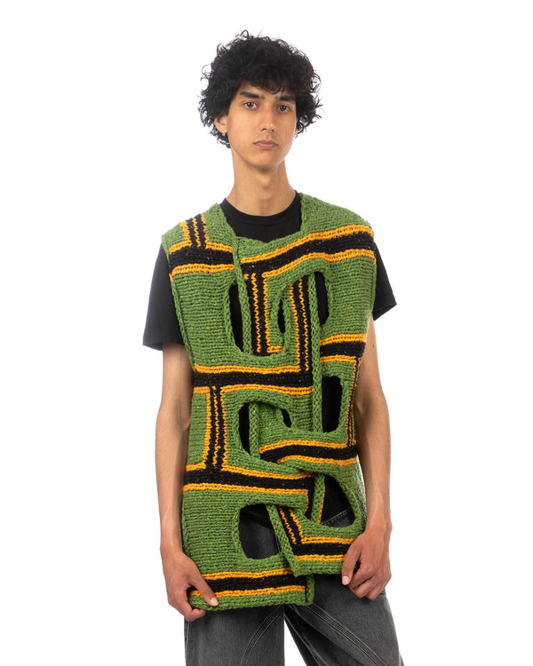 JW Anderson | Interwoven Stripe Vest Green - Concrete