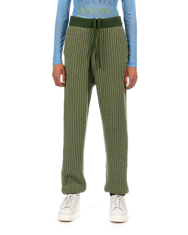 JW Anderson | Textured Track Pants Olive - Concrete