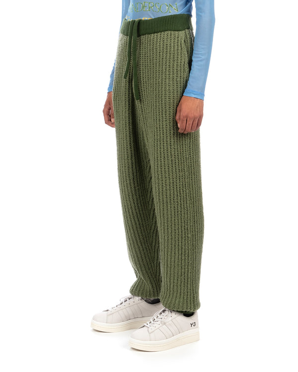 JW Anderson | Textured Track Pants Olive - Concrete